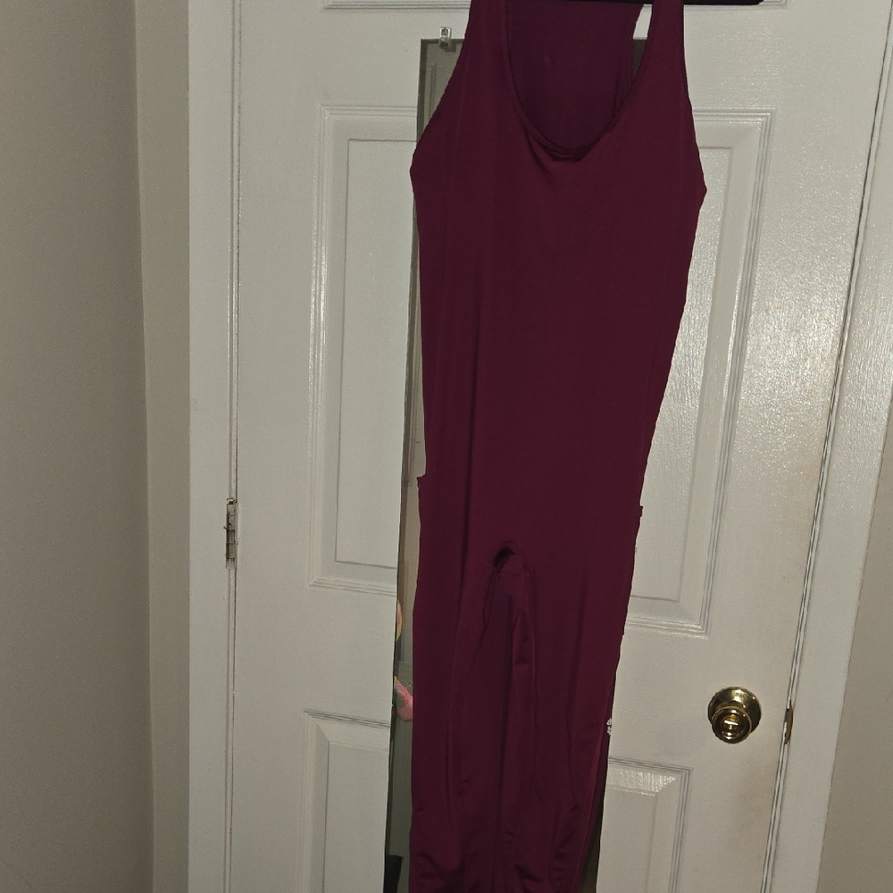 Purple Sleeveless Fitness Jumpsuit